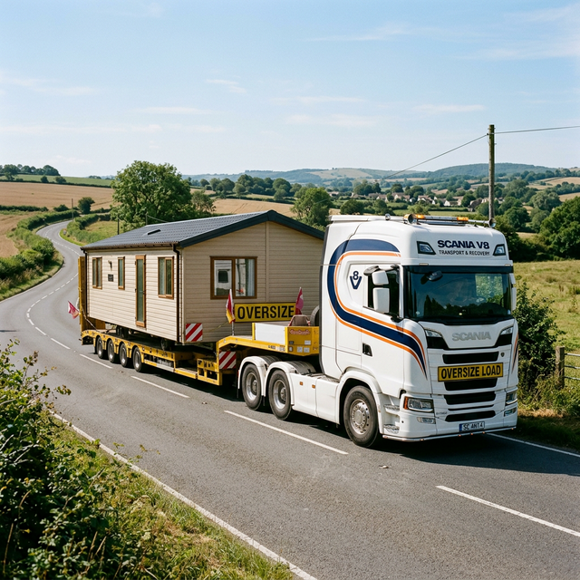 Transport de mobil-home sur camion plateau dans le Var